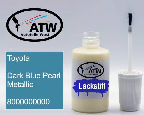 Toyota, Dark Blue Pearl Metallic, 8000000000: 20ml Lackstift, von ATW Autoteile West.